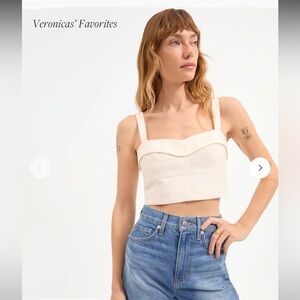 Women's Veronica Beard Faxon Cream Cropped Top size 4 NWT $348